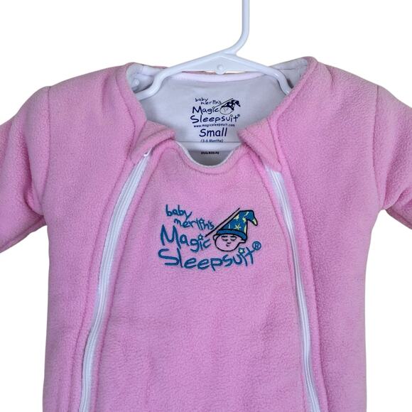 Baby Merlin's Magic Sleepsuit Sz Small 3-6 mo Pink Warm Cozy Swaddle Transition - Picture 3 of 11